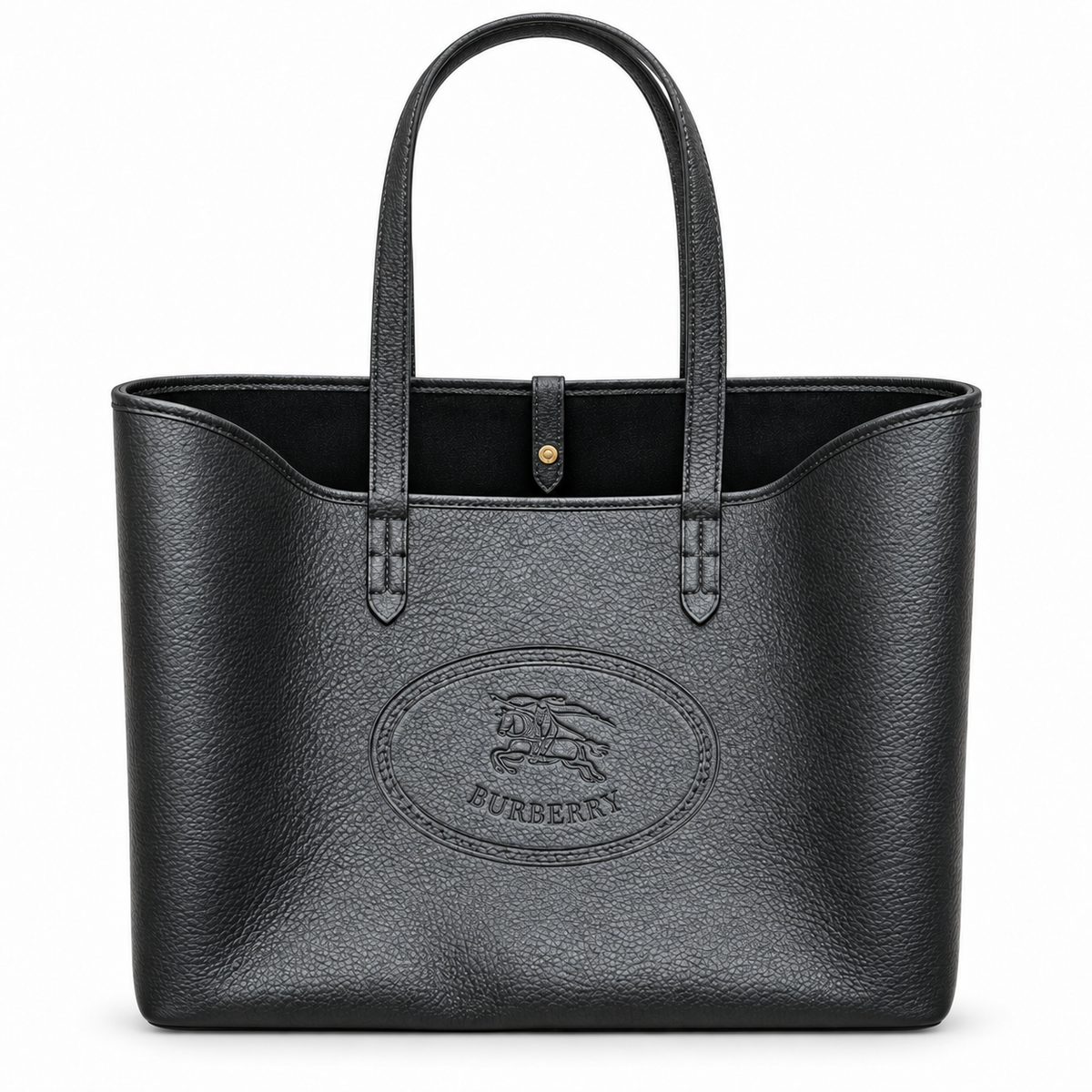 Burberry Textured Knight Logo Tote