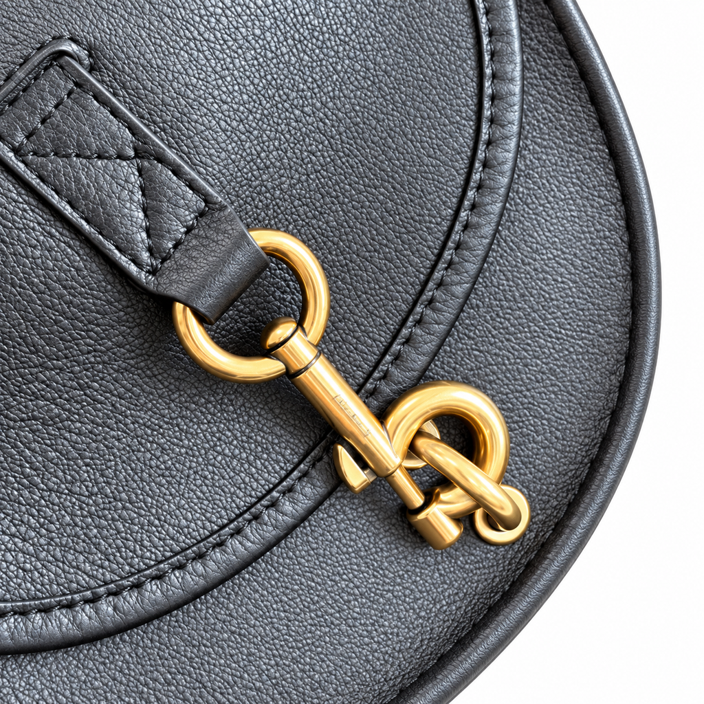 Burberry Black Saddle Bag with Check Strap