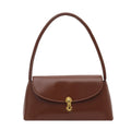 Brown Leather Flap Shoulder Bag