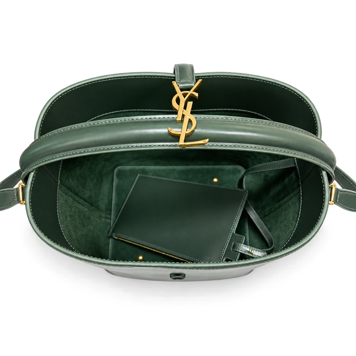 Saint Laurent YSL Le 37 Bucket Bag – Forest Green Leather